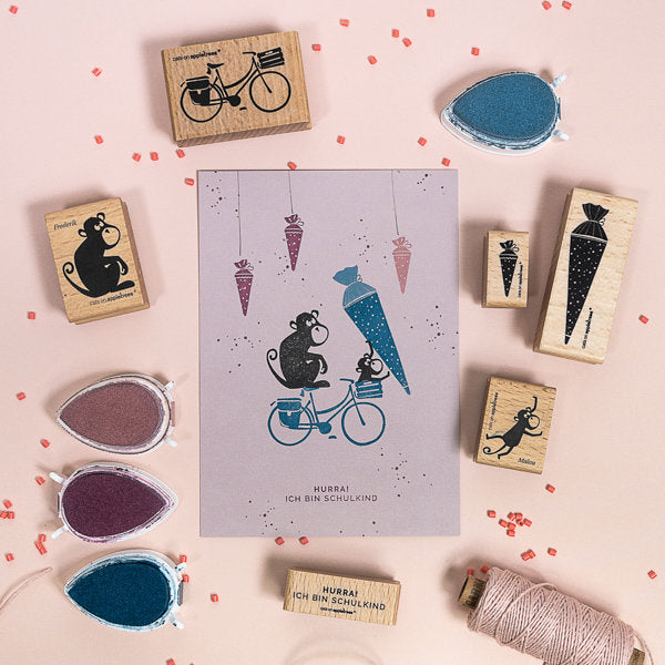 cats on appletrees Stempel Äffchen Malou