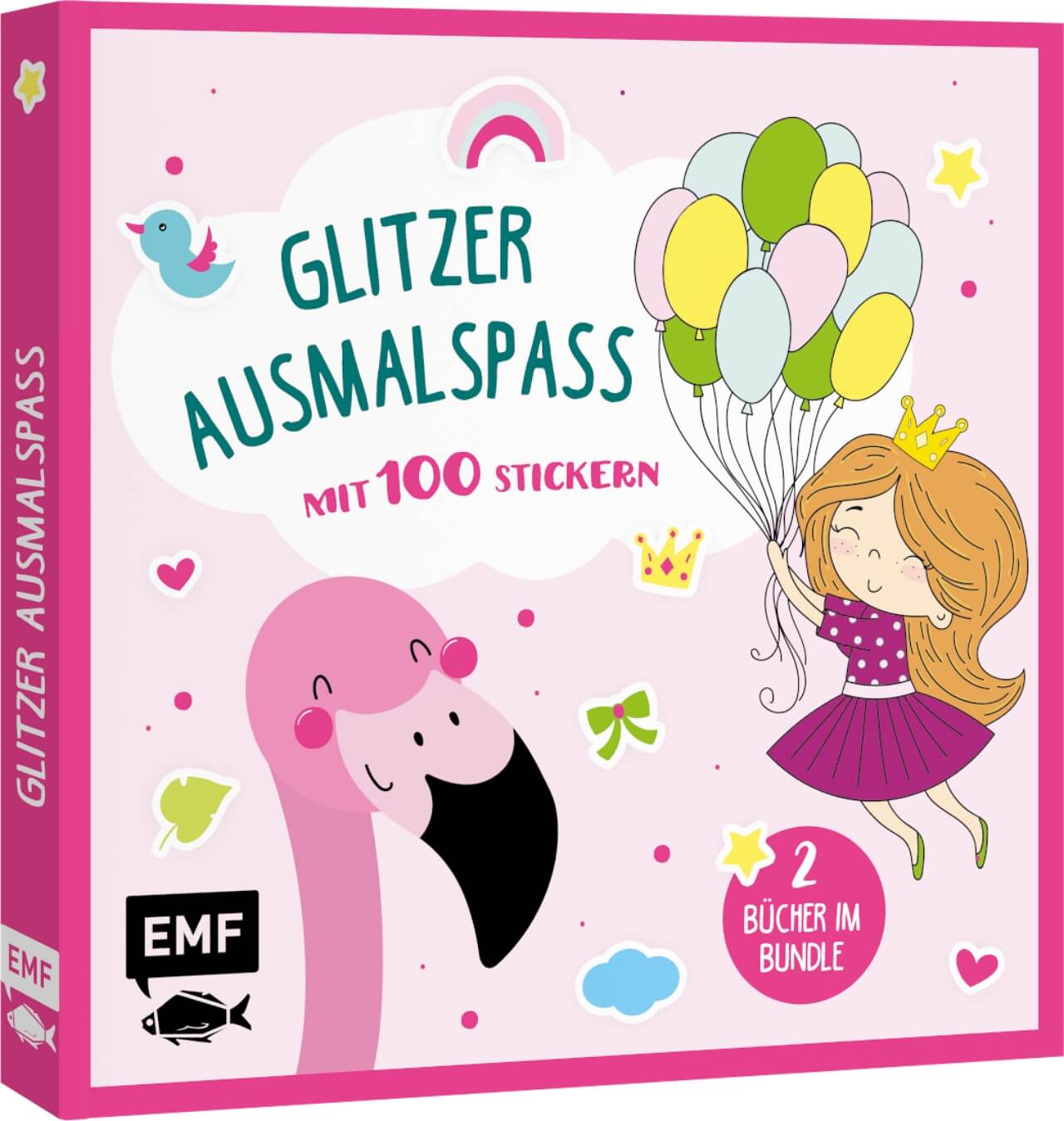 EMF Glitzer Ausmalspaß Prinzessinnen und Flamingos