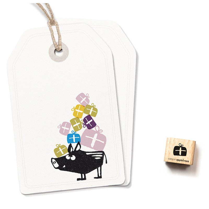 cats on appletrees Ministempel Geschenk (dick)