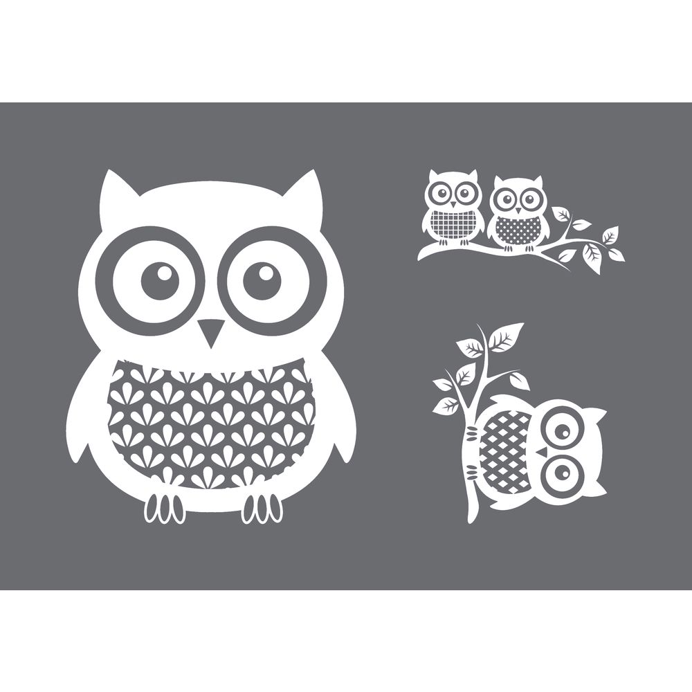Siebdruck-Schablone Eulen