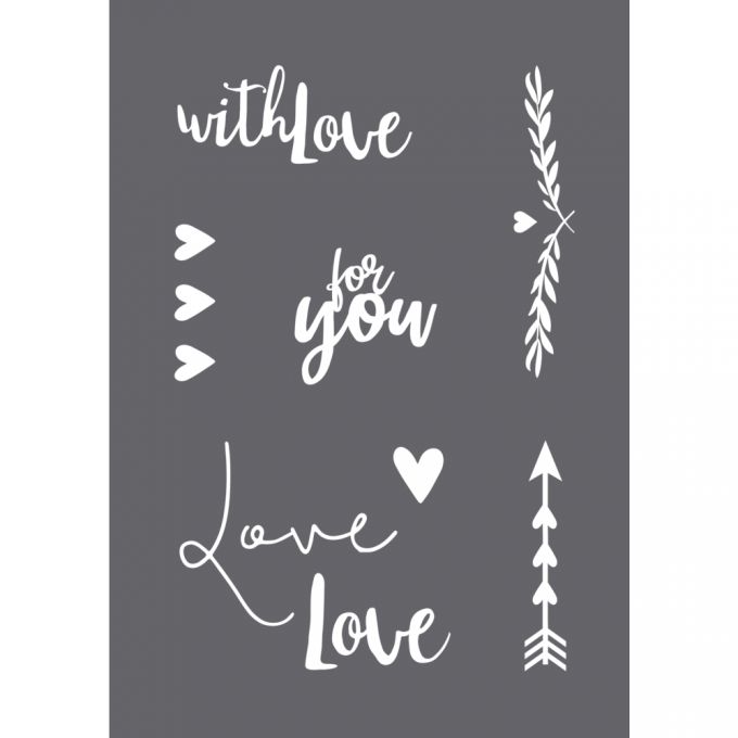 Siebdruck-Schablone with love