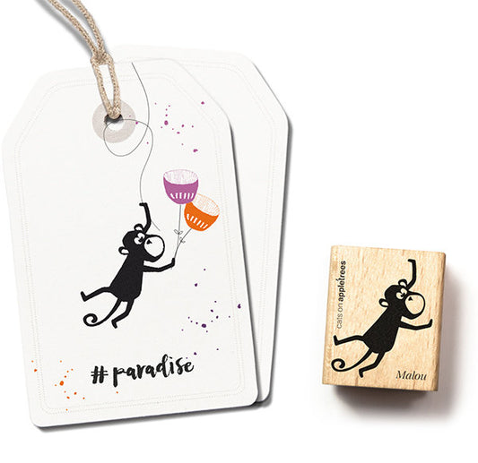 cats on appletrees Stempel Äffchen Malou