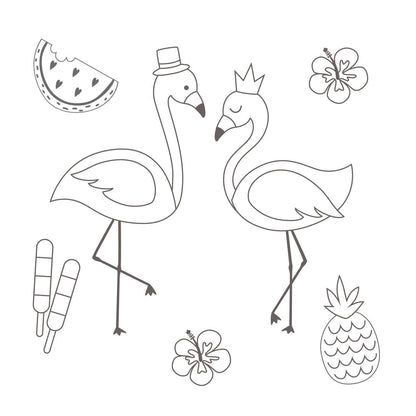 EMF Glitzer Ausmalspaß Prinzessinnen und Flamingos