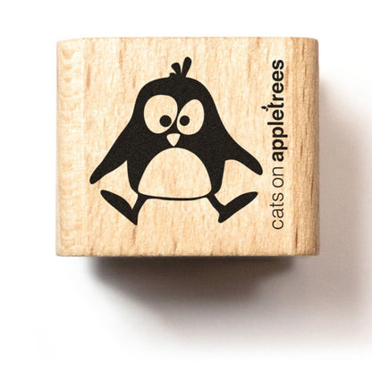 Stempel Pinguin Ole springt