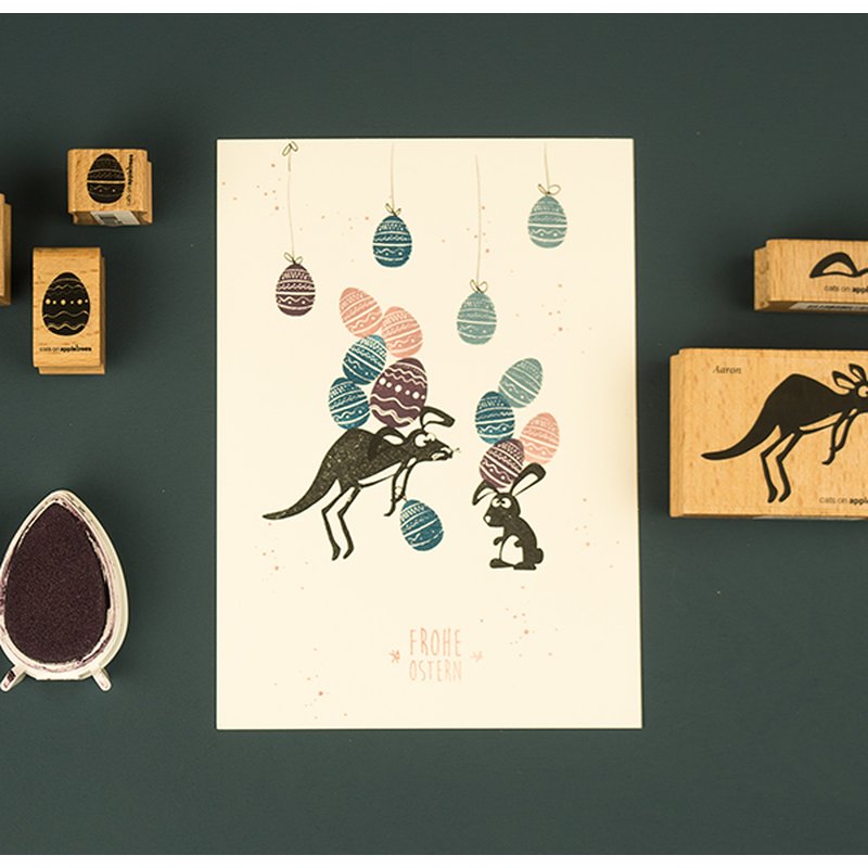 cats on appletrees Stempel Hase Fiete