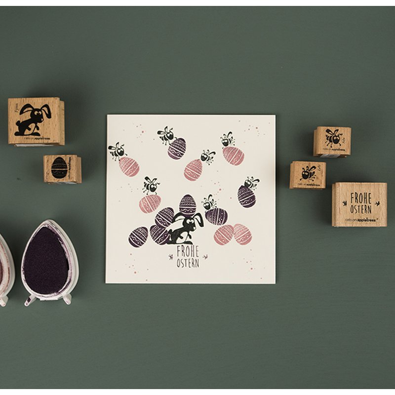 Cats on appletrees Stempel Hase Fynn