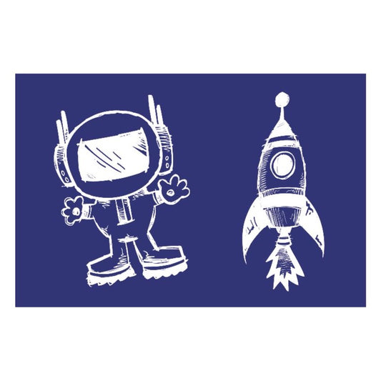 Siebdruck-Schablone Astronaut + Rakete
