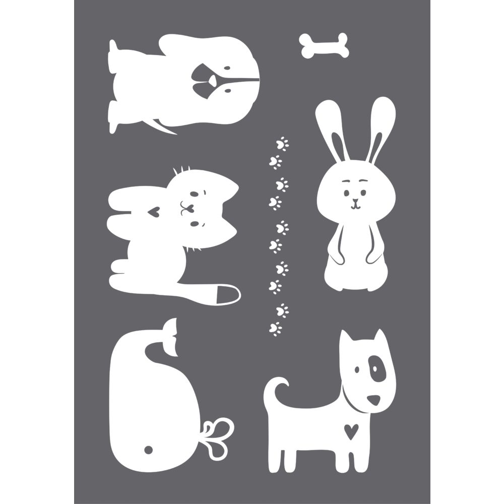 Siebdruck-Schablone Happy Animals